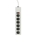 Power Strip,6 Outlet,125 Volts,15 amps,6' Cord,Light Gray