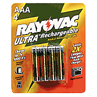 Ultra Rechargeable Nickel Metal Hydride (NiMH) Batteries, AAA 4 Pack