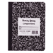 Composition Book,Square Design,8-1/2"x7",48 Sheets,Black