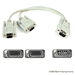 Pro Series VGA Monitor "Y" Cable, White, 12 inch, HD15 pin Male to 2x HD15 pin Female